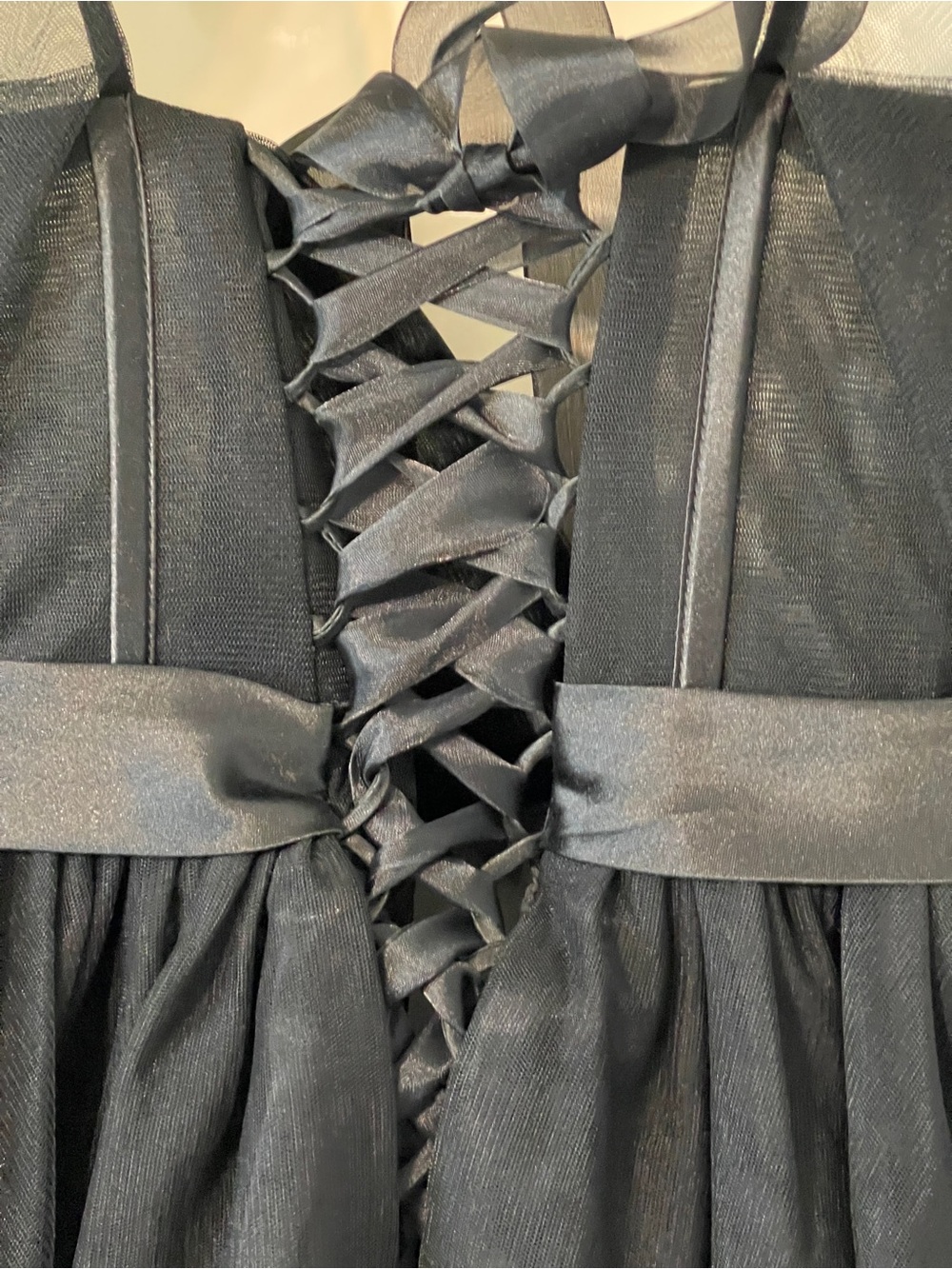 Black Gothic Corset Tulle Maxi Dress Sheer Puff Sleeve Dark Fairy Prom Renfair 4 - Picture 14 of 14